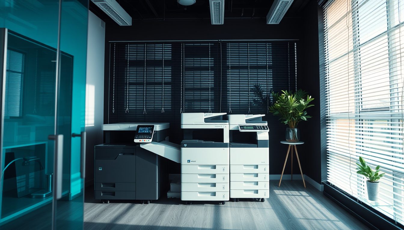 Drucker und Kopierer in einem kleinen B&uuml;ro im Morgenlicht